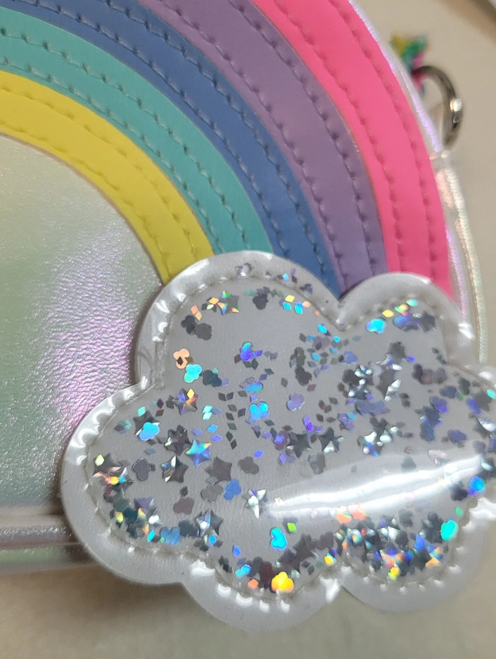 Claire's Rainbow Shimmering Crossbody Bag Glitter Little Girls Purse, Never Used